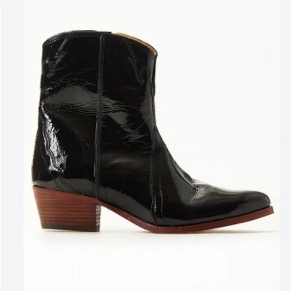 Free People New Frontier Patent Leather Boots sz 6 - Picture 2 of 14